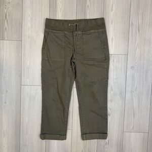 NYDJ Women's Pull-on Stretch Twill Cargo Pants with Drawstring Moss Green 6 Size